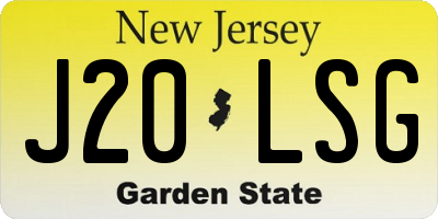 NJ license plate J20LSG