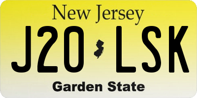 NJ license plate J20LSK