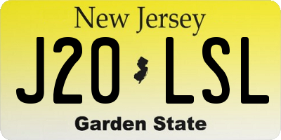 NJ license plate J20LSL