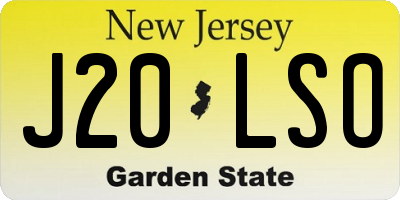 NJ license plate J20LSO