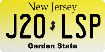 NJ license plate J20LSP