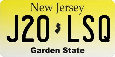 NJ license plate J20LSQ
