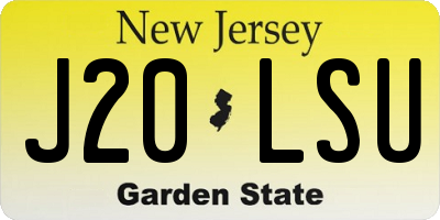 NJ license plate J20LSU