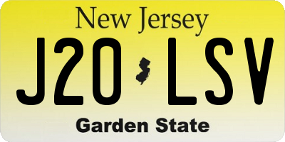NJ license plate J20LSV