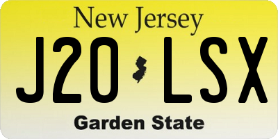 NJ license plate J20LSX