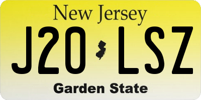 NJ license plate J20LSZ