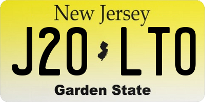 NJ license plate J20LTO
