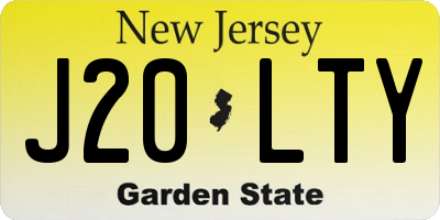 NJ license plate J20LTY