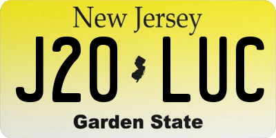 NJ license plate J20LUC