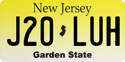 NJ license plate J20LUH