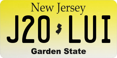 NJ license plate J20LUI