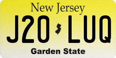NJ license plate J20LUQ