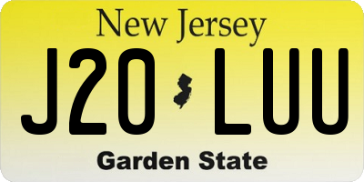 NJ license plate J20LUU