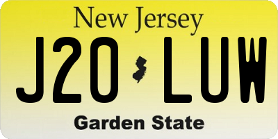 NJ license plate J20LUW