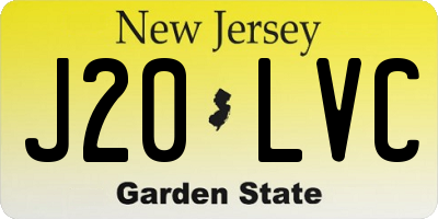 NJ license plate J20LVC