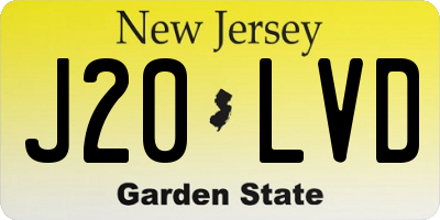 NJ license plate J20LVD