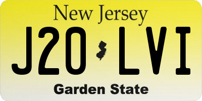NJ license plate J20LVI