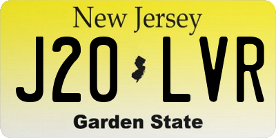 NJ license plate J20LVR
