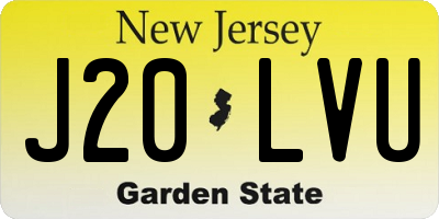 NJ license plate J20LVU