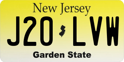 NJ license plate J20LVW