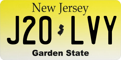 NJ license plate J20LVY