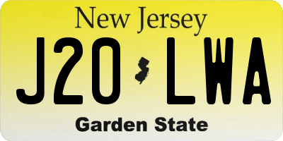 NJ license plate J20LWA