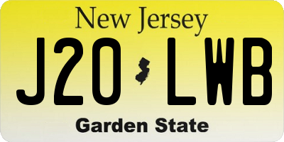 NJ license plate J20LWB