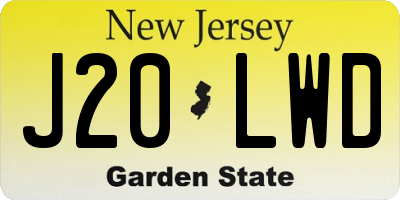 NJ license plate J20LWD