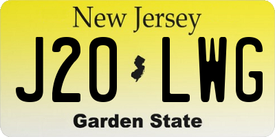 NJ license plate J20LWG