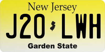NJ license plate J20LWH