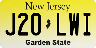 NJ license plate J20LWI