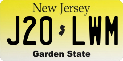 NJ license plate J20LWM