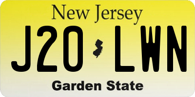 NJ license plate J20LWN