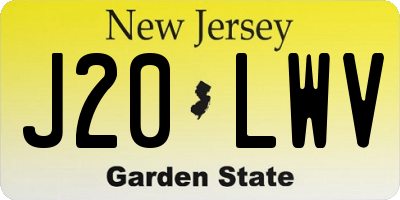 NJ license plate J20LWV