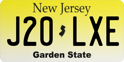 NJ license plate J20LXE
