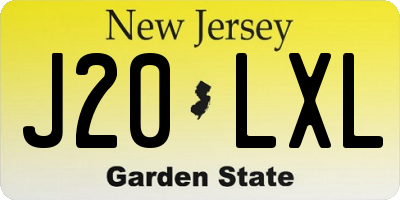 NJ license plate J20LXL