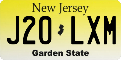 NJ license plate J20LXM