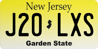 NJ license plate J20LXS