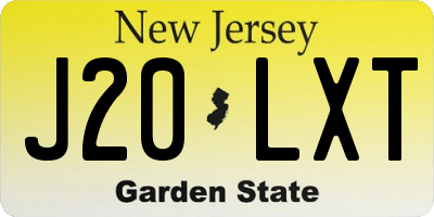 NJ license plate J20LXT