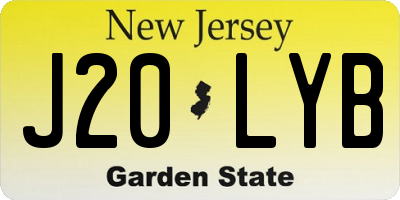 NJ license plate J20LYB