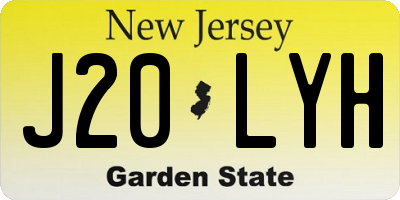NJ license plate J20LYH