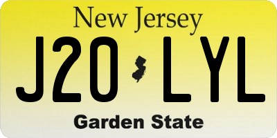 NJ license plate J20LYL