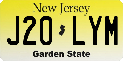 NJ license plate J20LYM