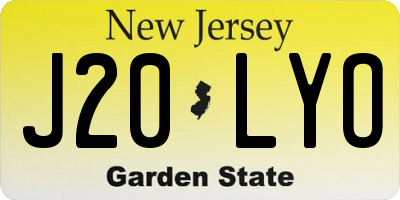 NJ license plate J20LYO