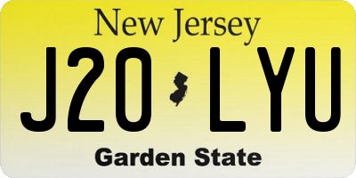 NJ license plate J20LYU