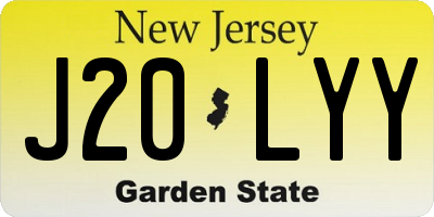 NJ license plate J20LYY