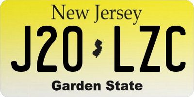 NJ license plate J20LZC