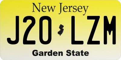 NJ license plate J20LZM