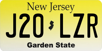 NJ license plate J20LZR
