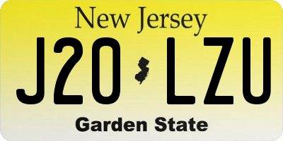 NJ license plate J20LZU